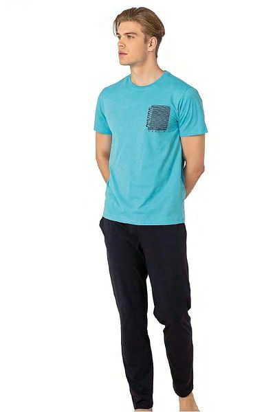 Pierre Cardin Set de pijamale pentru bărbați, 100% bumbac, cu mâneci scurte și buzunare, cu licență pentru sezonul nou