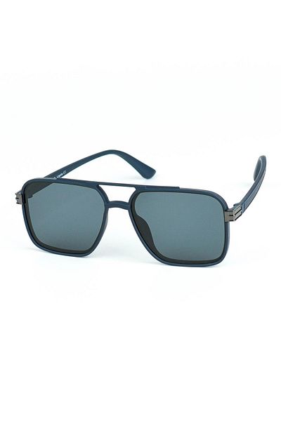 Di Caprio Men's Navy Blue Uv400 Protection Rectangular Model Sunglasses