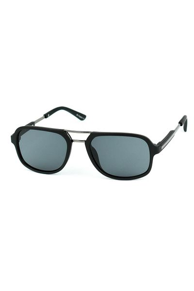 Di Caprio Men's Matte Black Uv400 Protection Rectangular Model Sunglasses
