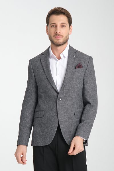 Frappoli Ανδρικό μπουφάν Allegrie Μαύρο Oversize Mono με μοτίβο γιακά με λεπτή εφαρμογή