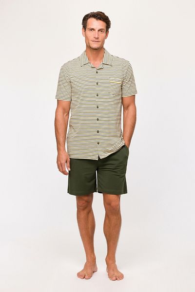 Woody Ανδρικές πιτζάμες-Qpc - 927-Striped Ecru