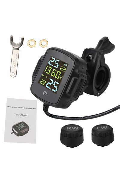 Choice 1SET With QC 3.0 Tyre Temperature Alarm System USB Charger For Phone Tablet Motorcycle TPMS With 2 E
