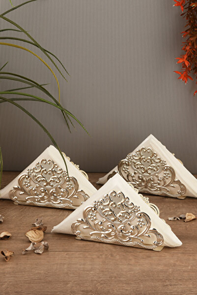 AKSESUAR EVRENİ Joven Luxury Napkin Holder Set of 3 Silver