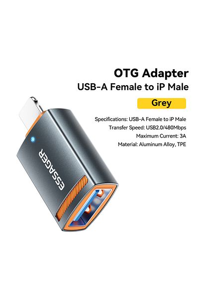 Choice محول USB2.0 إلى iP 3A من Essager USB3.0 OTG من النوع C USB-A Micro Female إلى USB Micro iP Type-C Male Con