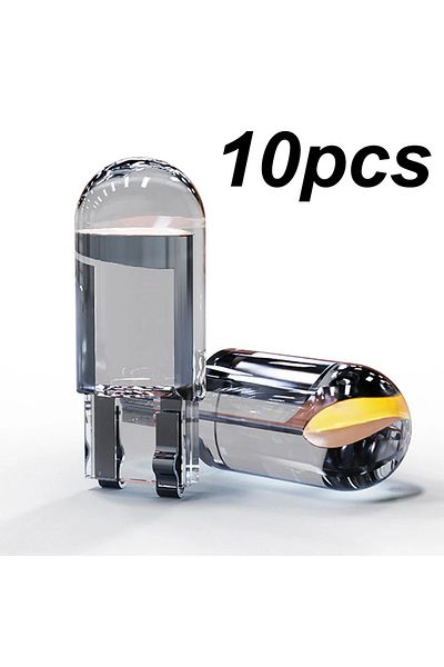 Choice مصابيح LED W5W T10 بيضاء جديدة 10X من Canbus، مصابيح COB زجاجية داخلية، لمبات 6000K بيضاء، ترخيص سيارة