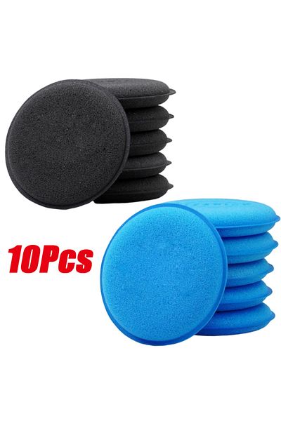 Choice black blue 10pcs 10Pcs Round Car Waxing Polish Wax Foam Sponge High Density Applicator Pads Cleaning
