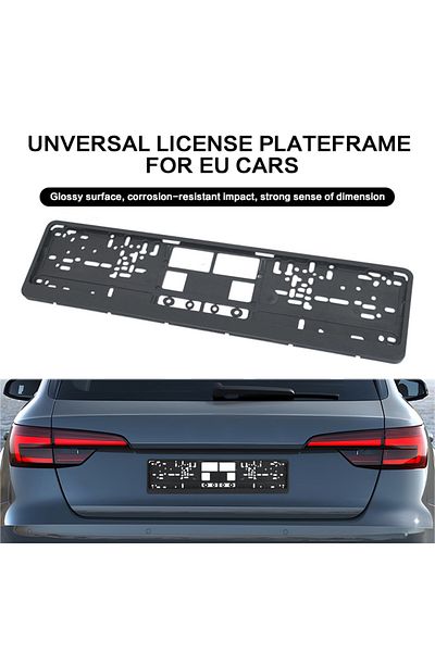 Choice 1 pcs Black European License Plate Frame Auto Accessory Waterproof Holder with Mounting License P...