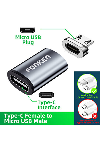 Choice موصل كابل مغناطيسي من USB C إلى Micro ومحول كابل الهاتف المحمول وموصل ...