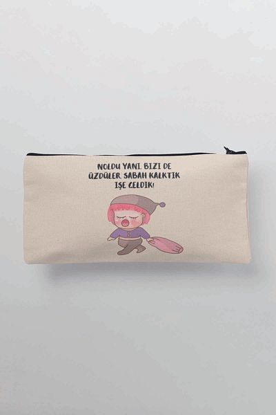 qoeuyl boutique Πορτοφόλι με θήκη για στυλό τσάντα μακιγιάζ με αστεία στάμπα