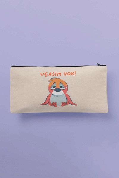 qoeuyl boutique Αστεία υφασμάτινη τσάντα μακιγιάζ με στάμπα και πορτοφόλι με μολύβι