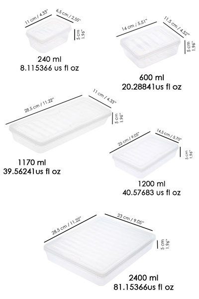 Meleni Home 21 Piece Transparent Lid Microwave Compatible Storage Container Set - Organizer Organizer Food Storage Container