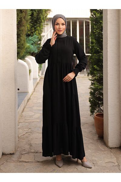 SAHRA BUTİK ΦΟΡΕΜΑ ΠΛΑΚΑΚΙ - Μαύρο - SAHRA BUTİK