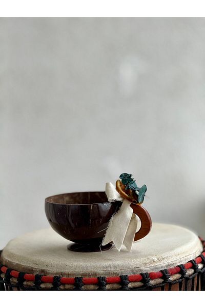 Maison Avf Natural Coconut Shell Orange Cinnamon Detailed Coconut Cup & Mug
