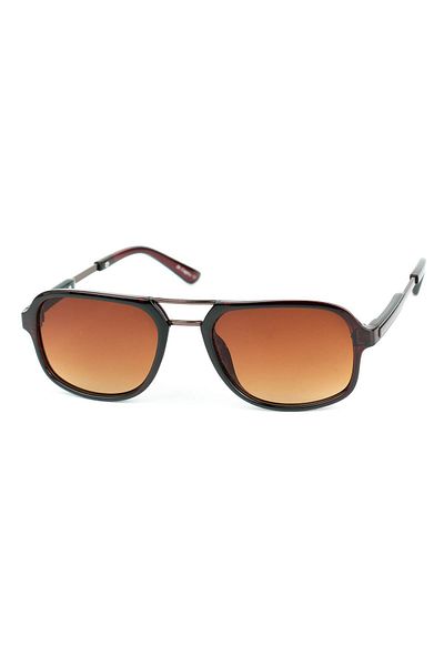 Di Caprio Men's Brown Uv400 Protection Rectangular Model Sunglasses
