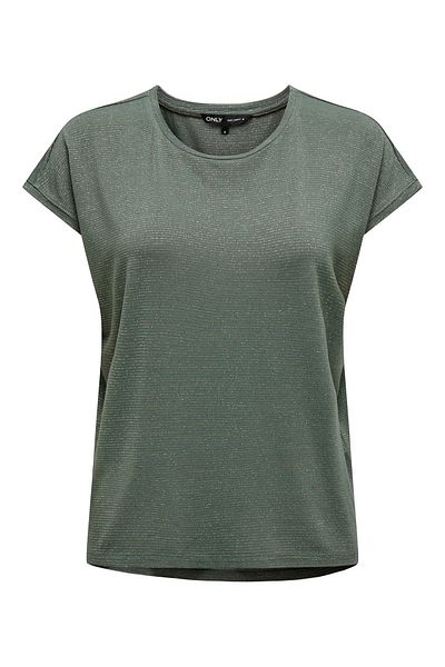 ONLY Women's Onlclaudia Crew Neck Short Sleeve T-Shirt 15318422   Khaki