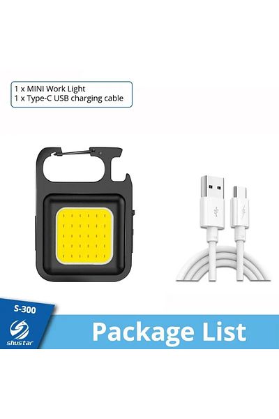 ESMARTER Rechargeable J031 Super Bright MINI COB Keychain Flashlight Charging Lamp Camping Lights with Magnet