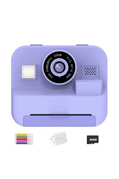 Choice Red Children's Mini Digital Video Camera with Thermal Printing & Multiple Image Stabilization, 32GB