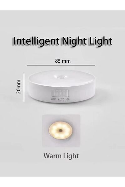 Choice Warm LED Night Light Smart Human Body Sensor with Digital Sensor Head Magnetic Suction Wireless-Use