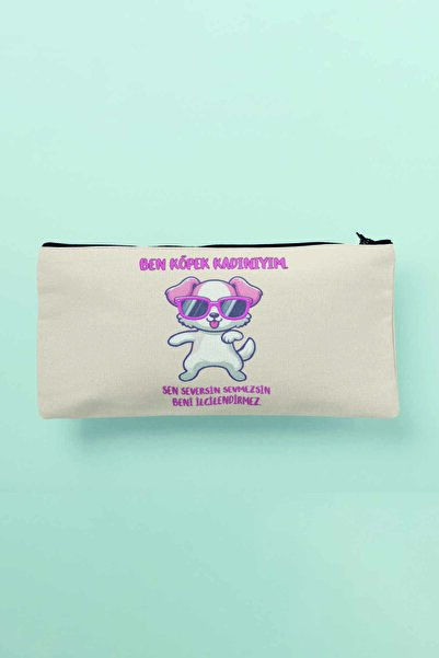 qoeuyl boutique Я собача жінка, сумка для косметики з принтом, пенал, гаманець