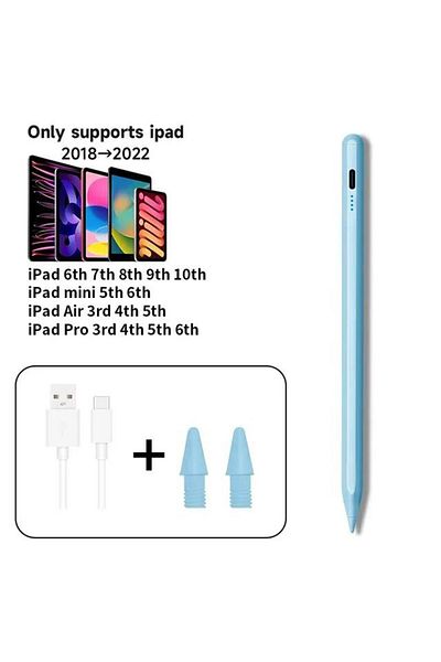 Choice قلم Apple Pencil 2 باللون الأزرق لجهاز iPad Pen Palm Rejection Stylus لجهاز iPad Pro Mini 6 Air 2022 2021 2020 2019 2