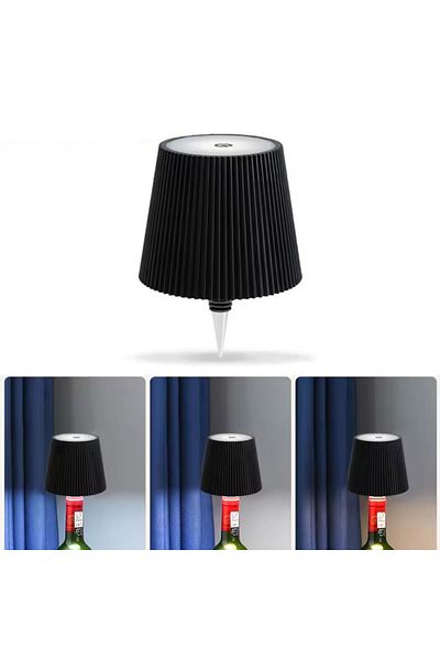 Choice changeable BlackB Wireless Bottle Table Lamp Touch Control of 3 Colors and Stepless Dimming Night La