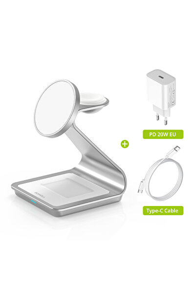 Choice White add20W EU Plug Bonola Magnetic 3 in 1 Wireless Charger for iPhon...