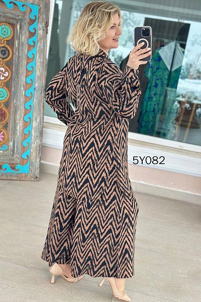 İnce Topuk Set de viscoză casual cu model (5082)
