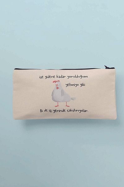 qoeuyl boutique Bi de Run At Work Αστεία τυπωμένη υφασμάτινη τσάντα μακιγιάζ Πορτοφόλι με μολύβι