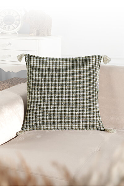 Akaystore Husa de perna decorativa 45x45 cm - Perna cu smocuri, design modern...