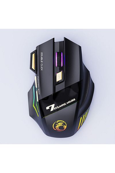 Choice ماوس ألعاب لاسلكي أحادي الوضع USB IMICE GW-X7 3200 نقطة في البوصة ثنائي الوضع قابل لإعادة الشحن 7 مفاتيح 2.4 جيجا هرتز صامت