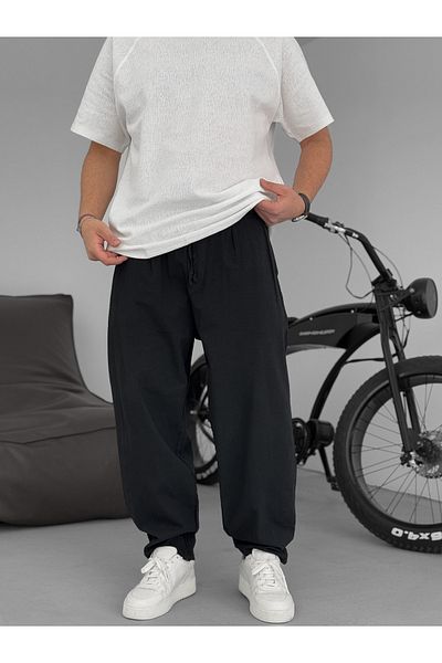 BYBASICMAN Black Fresh Fabric Basic Trousers Yp-5003