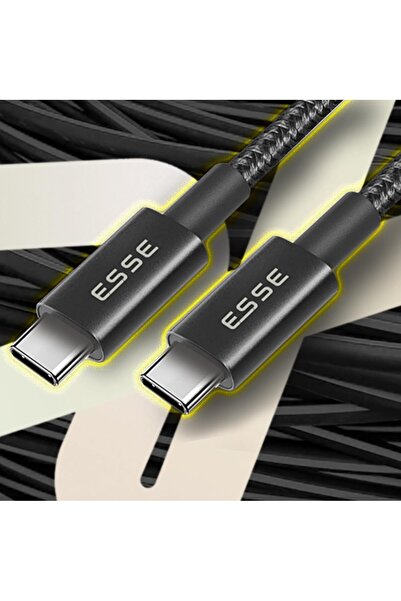 Esse كابل شحن سريع من Type C إلى Type C بقوة 60 وات - 1 متر