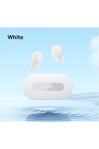 Baseus White Bowie Ez10 Tws Earphone Bluetooth 5.3 Wireless Headphone Fast Charge Mini In Ear Earbud