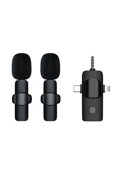 Choice K13 Double 3in1 Basix Mini Lavalier Microphone Portable Audio Video Recording Mini Lapel Mic Wireles