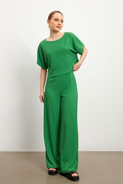 MODAGEN Set de pantaloni cu mâneci scurte, verzi, pentru femei