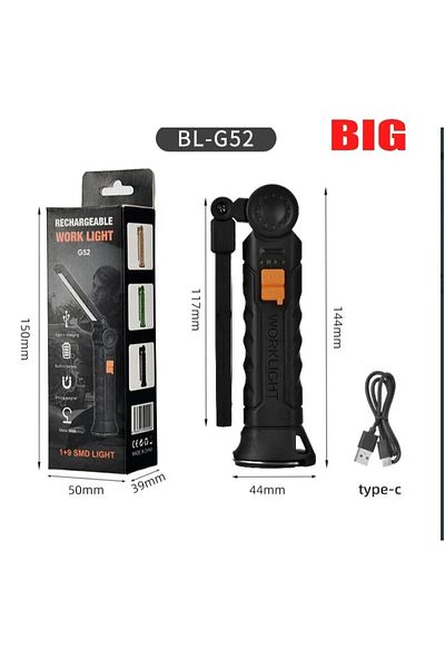 Choice BIG Portable COB LED Flashlight USB Rechargeable Work Light Magnetic Lanterna Hanging Lamp with Buil