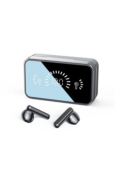 Choice Black S20 Bluetooth Earphone Headphones Mirror Wireless Stereo Headset 5.3 with Digital DisplayTouch