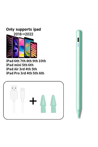 Choice قلم Apple Pencil 2 باللون الأخضر لجهاز iPad Pen Palm Rejection Stylus لجهاز iPad Pro Mini 6 Air 2022 2021 2020 2019