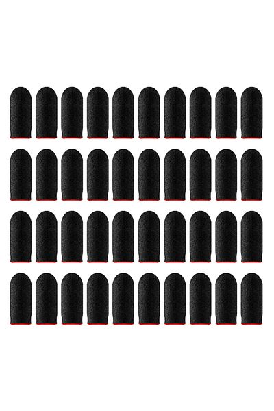 Choice Red-40pcs 40pcs Mobile Game Fingertip Gloves Sweatproof Anti-slip Touch Screen Finger Sleeve Breatha