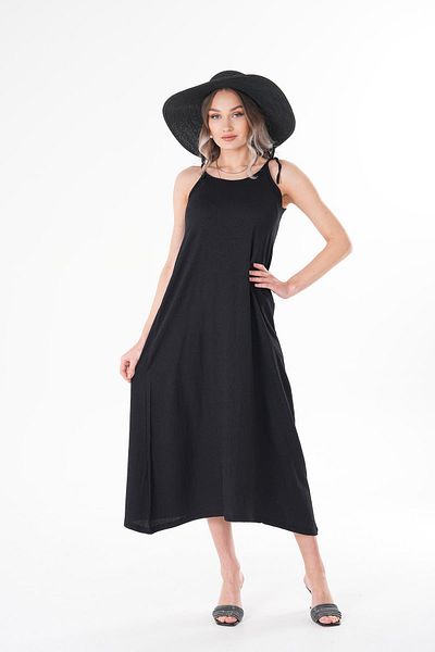 ŞİMAL Women's Straps Tie Detailed Long Dress 250069   -