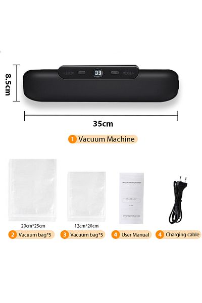 SaengQ 220V-EU BLACK saengQ Vacuum Sealer Packaging Machine Food Vacuum Sealer With Free 10pcs Vacuum bags