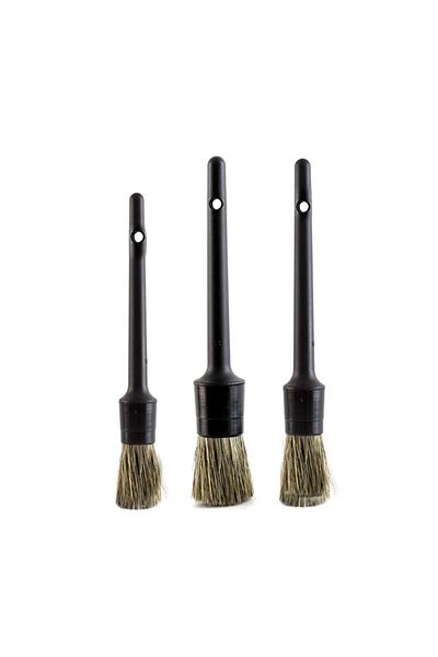 Choice 3 pcs 3 Pcs Natural Boar Hair Car Detailing Brush Set Soft Bristle Car Cleaning Brush Kits Atuo Tire
