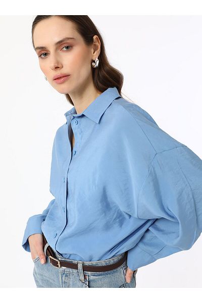 Refka Πουκάμισο Modal Fabric Comfortable Fit - Μπλε - Refka