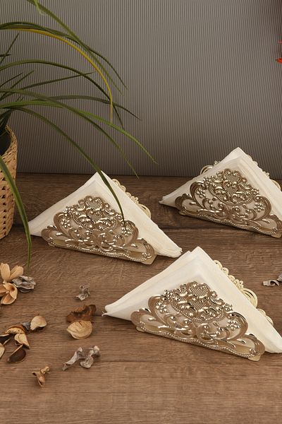 AKSESUAR EVRENİ Joven Luxury Napkin Holder Set of 3 Silver