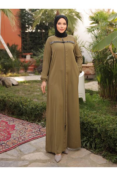 SAHRA BUTİK Ferace - Πράσινο - SAHRA BUTIK