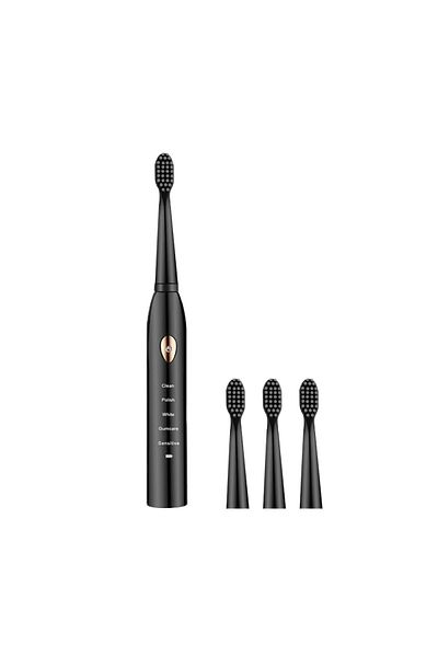 Choice1 USB Black Gold 4 Heads Jianpai Adult Black White Classic Acoustic Electric Toothbrush Adult 5-gear M