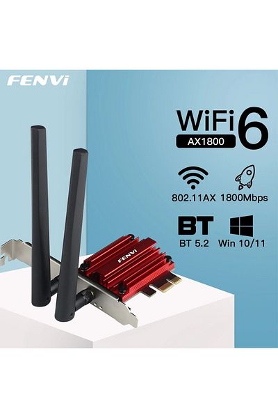 fenvi WI-FI 6 FV-AX1800 FENVI WiFi 6 1800Mbps Adapter PCI Express Wireless Adapter BT 5.2 Dual Band 802.11