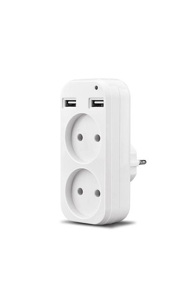 Choice White Portable Eu Sockets Double Usb Plug Power Strip Adapter Plug 1200w 250v 10a With 2 Usb Port 5v