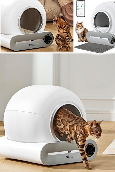 Munico Otomatik Kedi Kumu Kutusu Kendi Kendini Temizleyen Robot Kitty Çöp Kut...