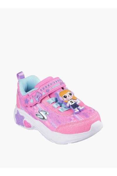 SKECHERS حذاء رياضي مطبوع للبنات مزود بشريط إغلاق - SNUGGLE SNEAKS
